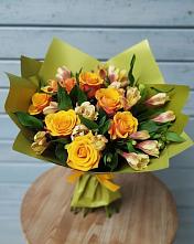 Букет цветов из:  Альстромерии и Розы в городе Камень-на-Оби