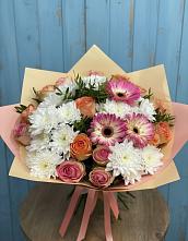 Букет цветов из:  Розы, Герберы и Хризантемы #REPLACE_PRED# городе Камень-на-Оби
