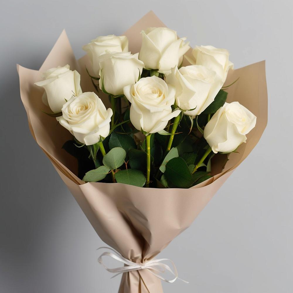 Букет 9 Белых роз Эдлесс Лав в городе Камень-на-Оби