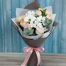 Букет цветов из:  Хризантемы и Розы в городе Камень-на-Оби