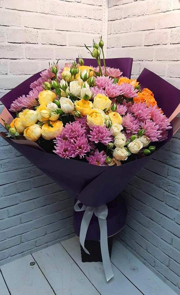 Букет цветов из: Хризантемы и Розы в городе Камень-на-Оби