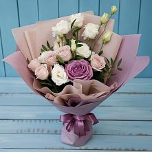 Букет цветов из:  Розы и Лизиантусы #REPLACE_PRED# городе Камень-на-Оби