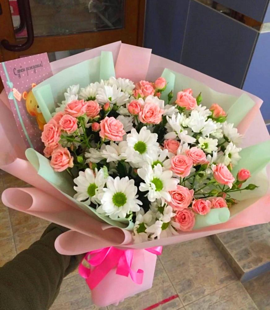 Букет цветов из: Розы и Хризантемы в городе Камень-на-Оби