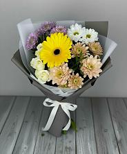 Букет цветов из:  Розы, Герберы и Хризантемы в городе Камень-на-Оби