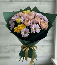 Букет цветов из:  Хризантемы и Розы #REPLACE_PRED# городе Камень-на-Оби