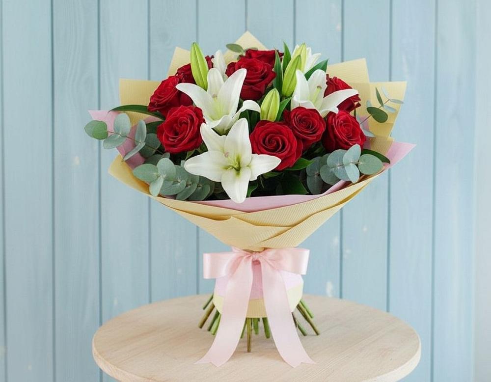 Букет цветов из: Лилии и Розы в городе Камень-на-Оби